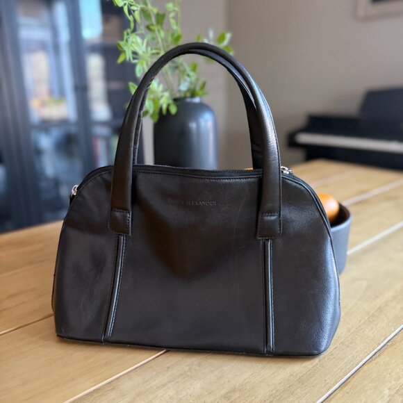 Derek Alexander Black Leather Central Park Bag - Picture 2 of 6